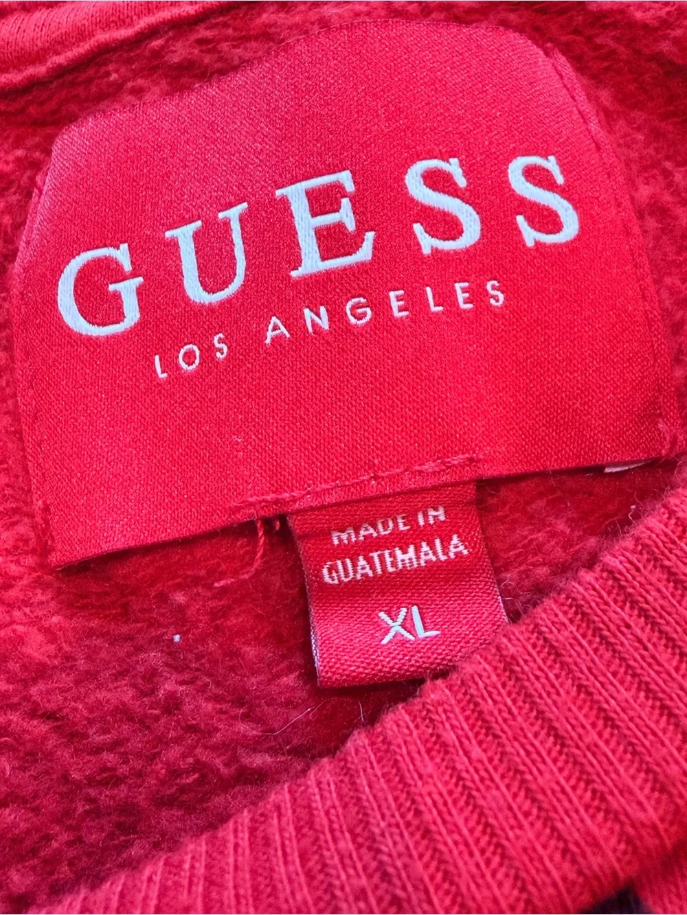 Guess Red Allover Logo Pullover Sweatshirt